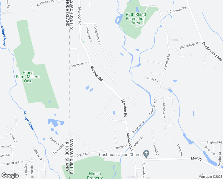 map of restaurants, bars, coffee shops, grocery stores, and more near 214 Mendon Road in North Attleborough