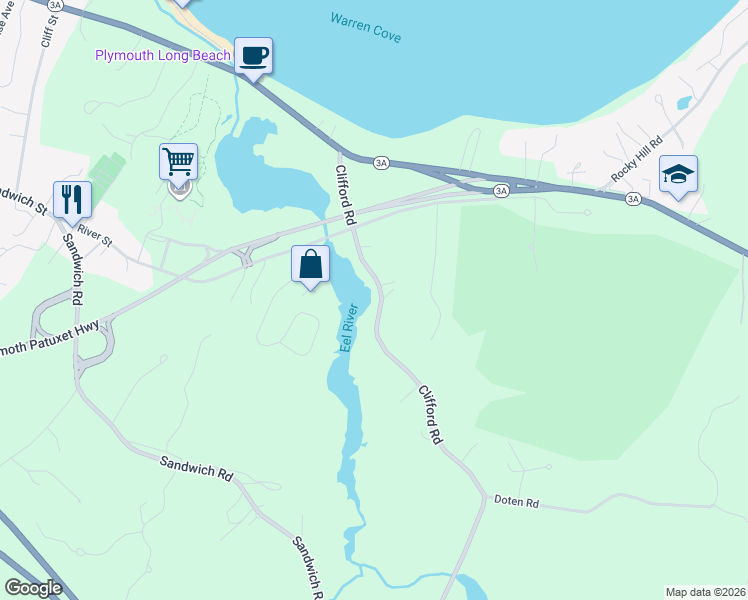 map of restaurants, bars, coffee shops, grocery stores, and more near 30 Clifford Road in Plymouth