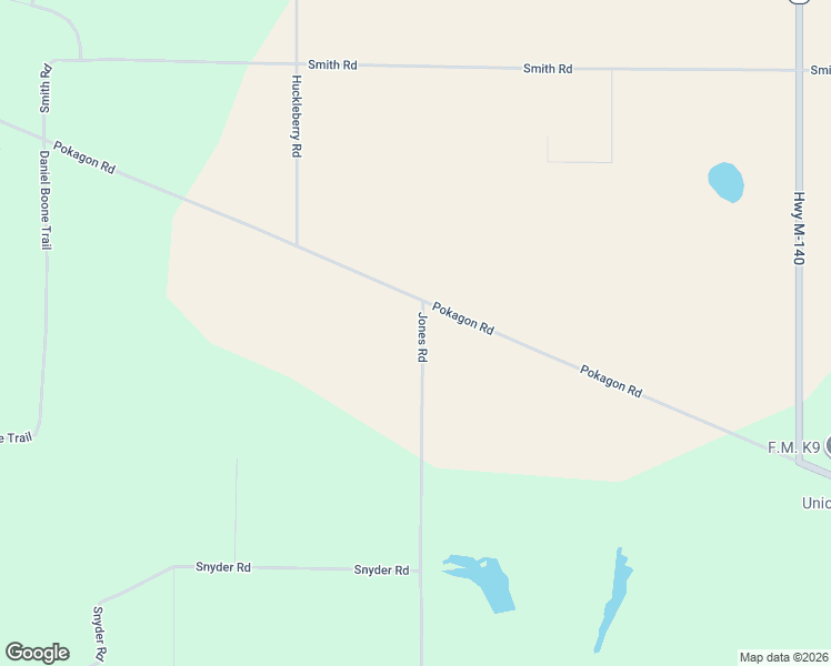 map of restaurants, bars, coffee shops, grocery stores, and more near 6888 Pokagon Road in Berrien Center