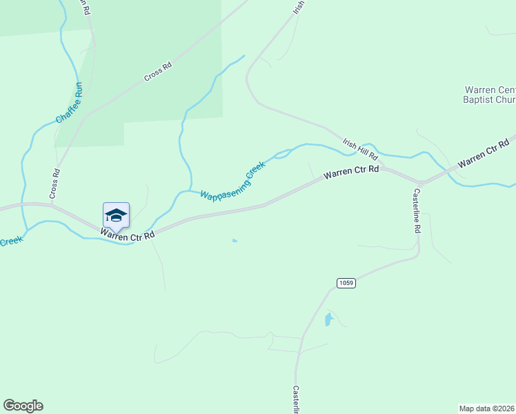 map of restaurants, bars, coffee shops, grocery stores, and more near Warren Center Road in Bradford