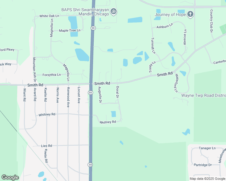 map of restaurants, bars, coffee shops, grocery stores, and more near 30 Smith Road in West Chicago
