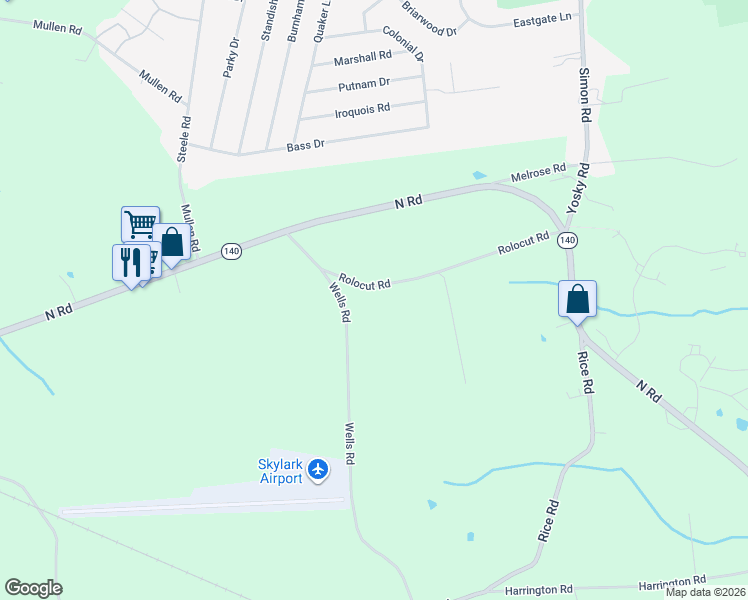 map of restaurants, bars, coffee shops, grocery stores, and more near 14 Rolocut Road in East Windsor