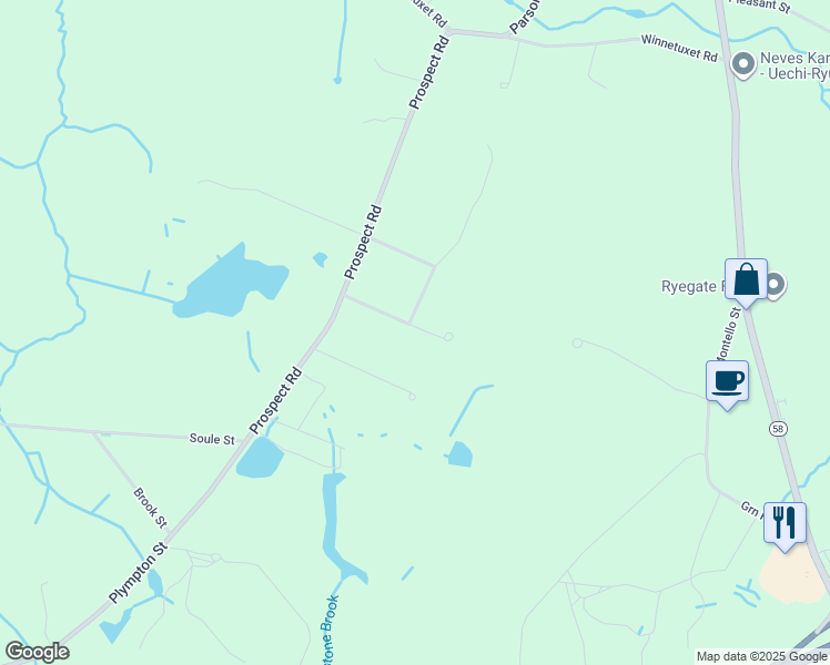 map of restaurants, bars, coffee shops, grocery stores, and more near 3 Thomas Blanchard Drive in Plympton