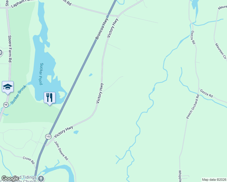 map of restaurants, bars, coffee shops, grocery stores, and more near 143 Victory Highway in Burrillville