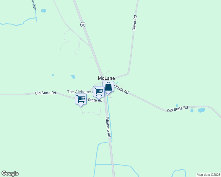 map of restaurants, bars, coffee shops, grocery stores, and more near 4944-4960 Old State Rd in Edinboro