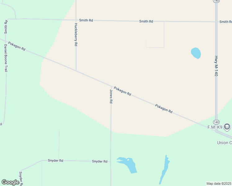 map of restaurants, bars, coffee shops, grocery stores, and more near 6900-7300 Pokagon Road in Berrien Center