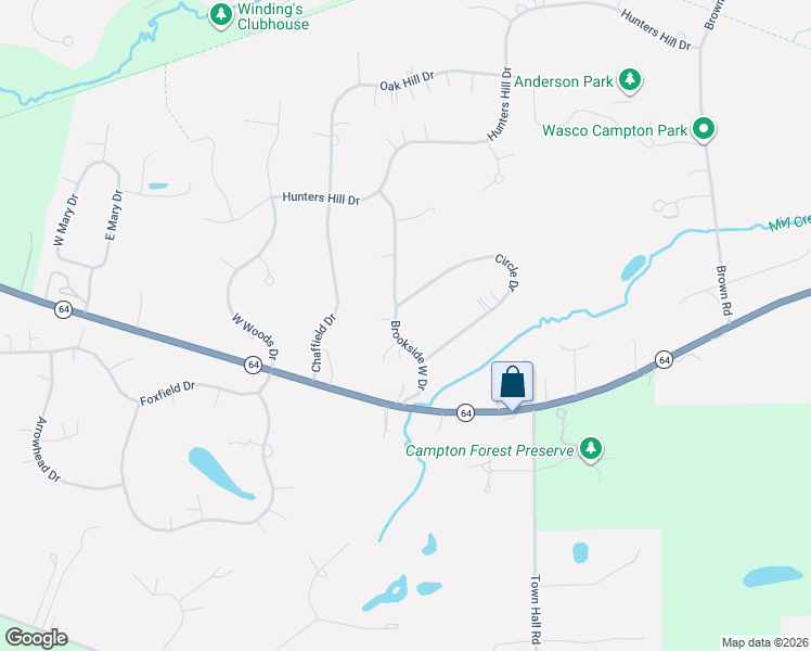 map of restaurants, bars, coffee shops, grocery stores, and more near 4N681 Brookside West Drive in St. Charles