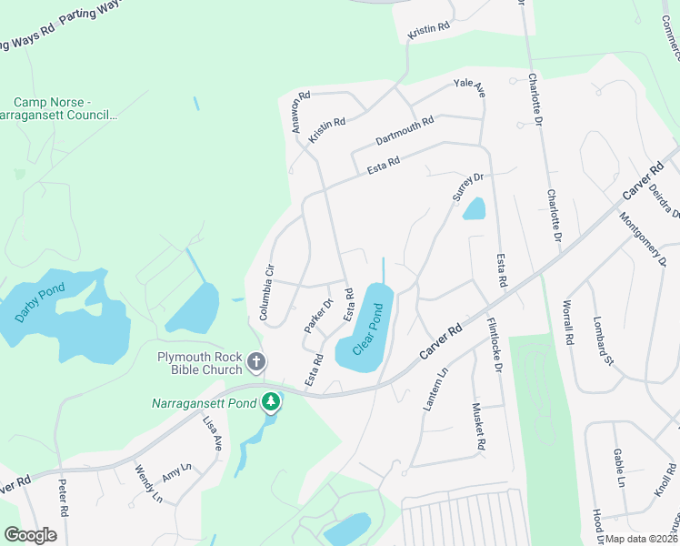 map of restaurants, bars, coffee shops, grocery stores, and more near 102 Esta Road in Plymouth