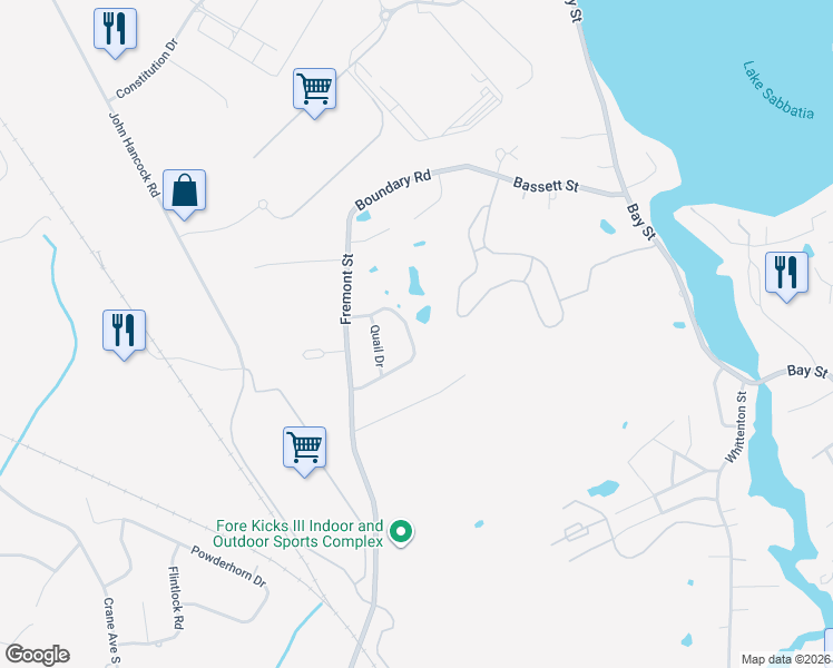 map of restaurants, bars, coffee shops, grocery stores, and more near 88 Partridge Circle in Taunton