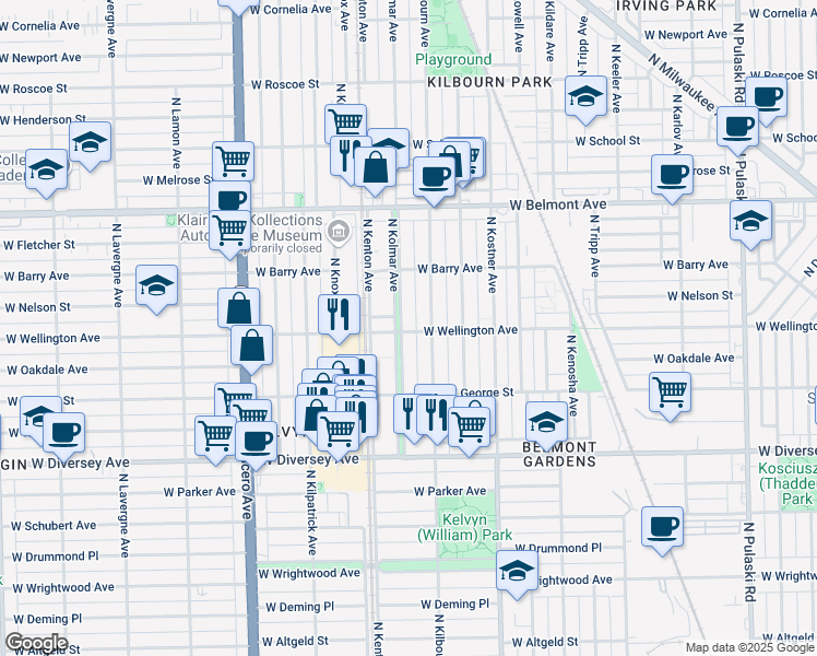 map of restaurants, bars, coffee shops, grocery stores, and more near in Chicago