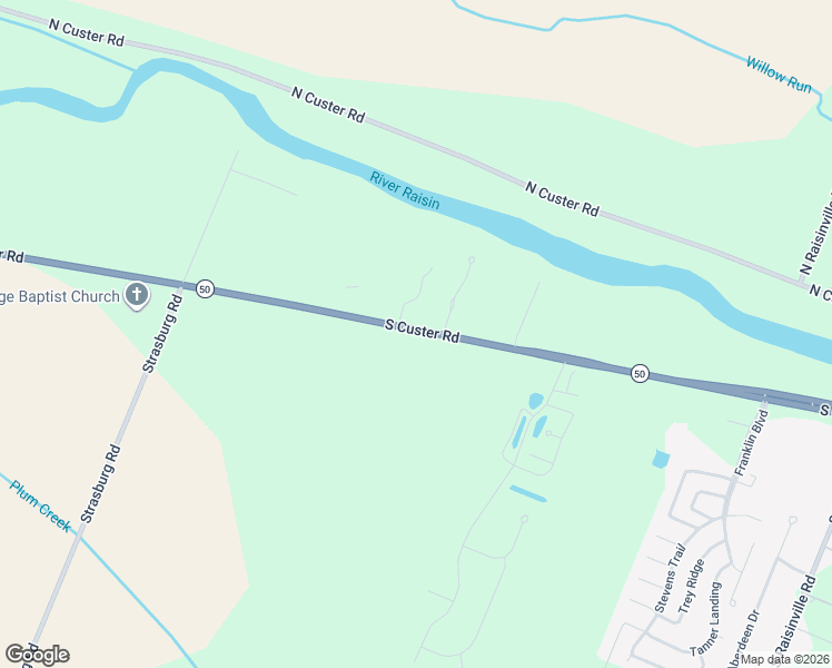 map of restaurants, bars, coffee shops, grocery stores, and more near 4570 South Custer Road in Monroe