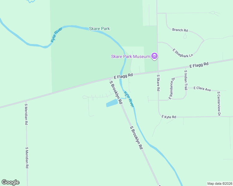 map of restaurants, bars, coffee shops, grocery stores, and more near 5741 South Brooklyn Road in Rochelle