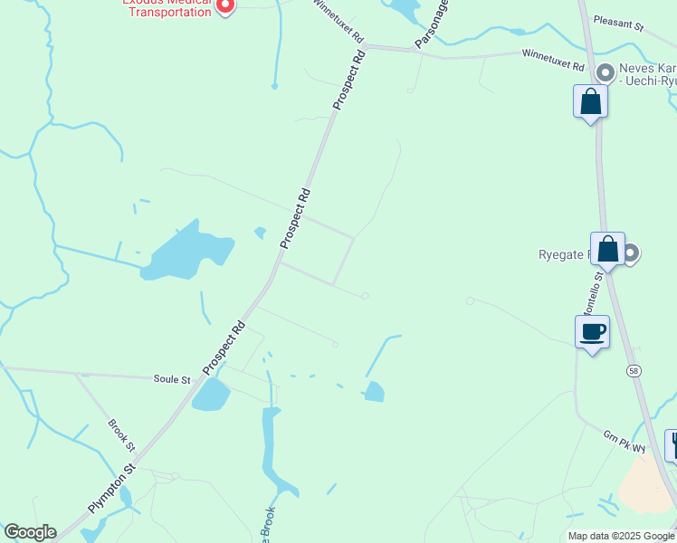 map of restaurants, bars, coffee shops, grocery stores, and more near 3 Thomas Blanchard Drive in Plympton