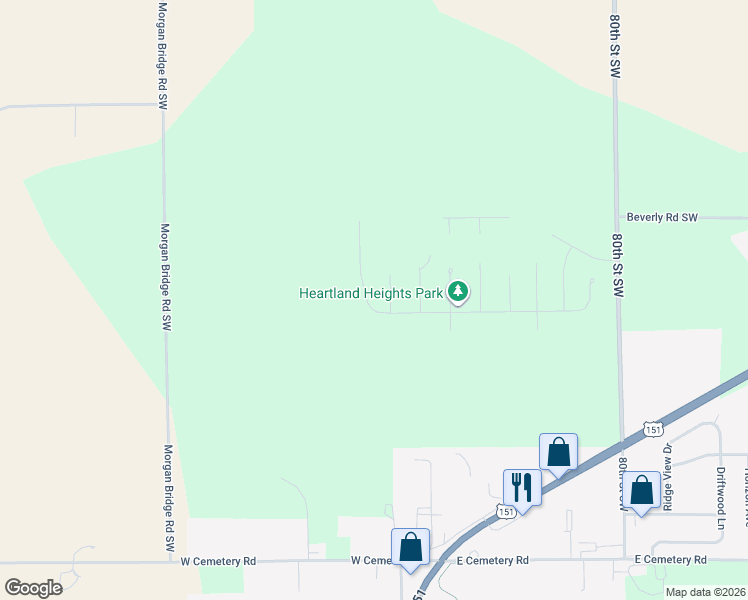 map of restaurants, bars, coffee shops, grocery stores, and more near 1377 Heartland St in Fairfax