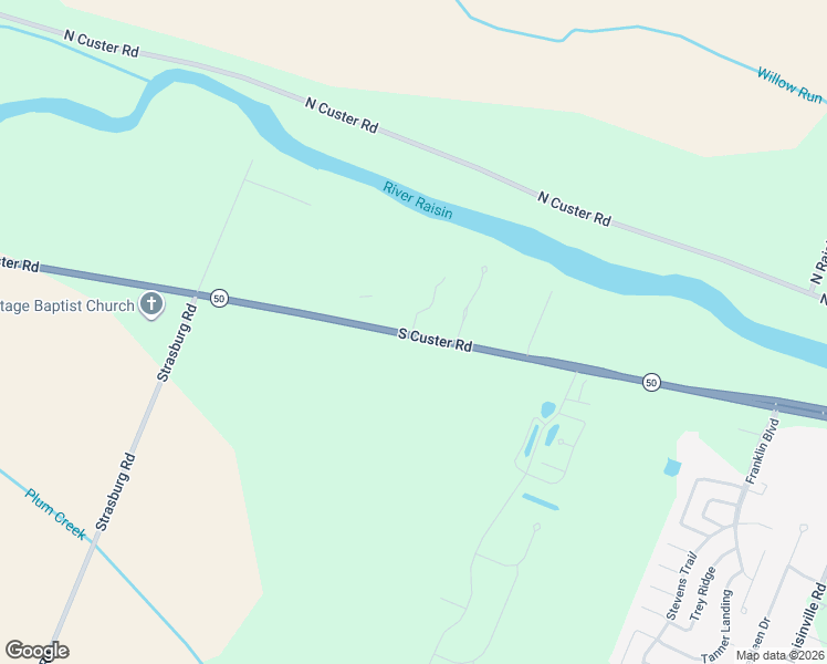 map of restaurants, bars, coffee shops, grocery stores, and more near 4570 South Custer Road in Monroe
