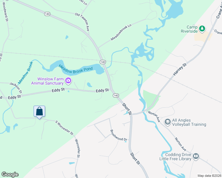 map of restaurants, bars, coffee shops, grocery stores, and more near 627 Taunton Avenue in Taunton
