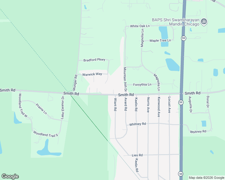 map of restaurants, bars, coffee shops, grocery stores, and more near 4N339 Wiant Road in West Chicago