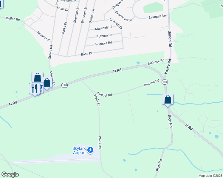 map of restaurants, bars, coffee shops, grocery stores, and more near 14 Rolocut Road in East Windsor