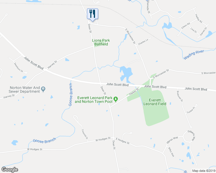 map of restaurants, bars, coffee shops, grocery stores, and more near 126 John Scott Boulevard in Taunton