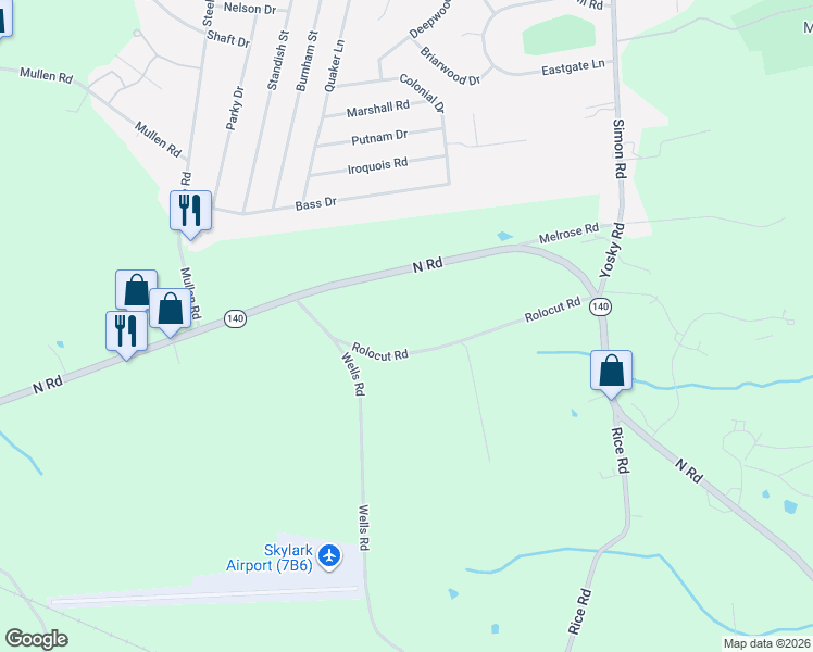 map of restaurants, bars, coffee shops, grocery stores, and more near 19 Rolocut Road in East Windsor