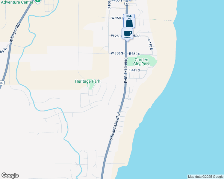map of restaurants, bars, coffee shops, grocery stores, and more near 565 South Stump Hollow Road in Garden City