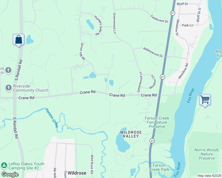 map of restaurants, bars, coffee shops, grocery stores, and more near 4N675 Old Farm Road in St. Charles