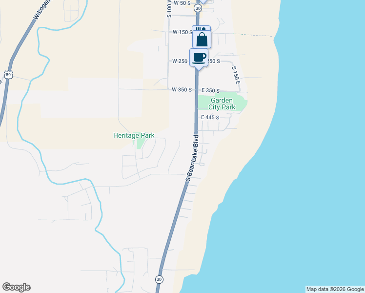 map of restaurants, bars, coffee shops, grocery stores, and more near 550 South Stump Hollow Road in Garden City