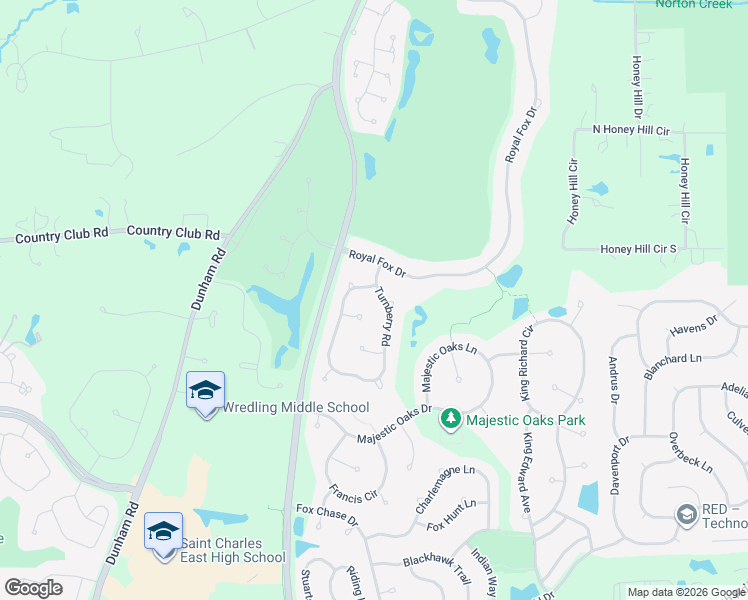 map of restaurants, bars, coffee shops, grocery stores, and more near 3117 Turnberry Road in St. Charles