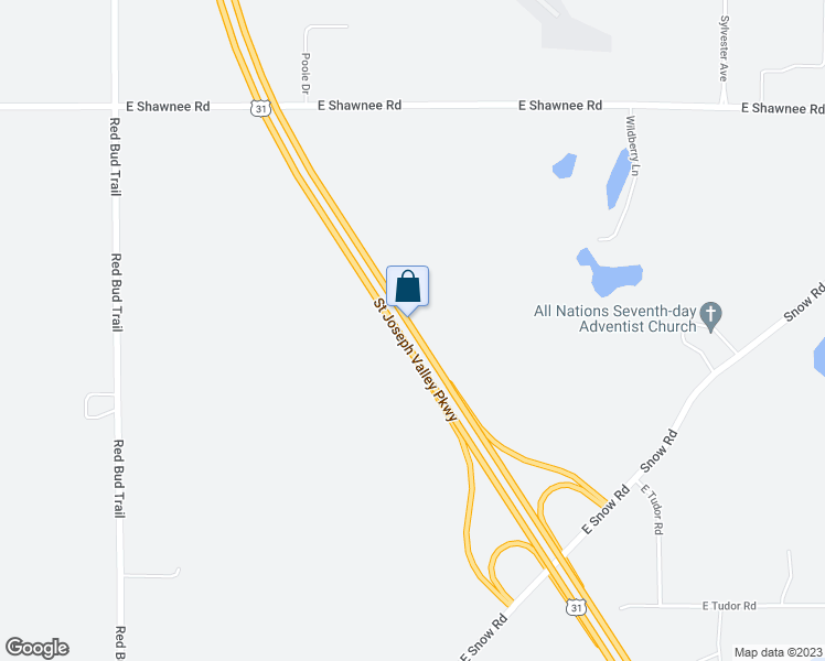 map of restaurants, bars, coffee shops, grocery stores, and more near U.S. 31 in Berrien County