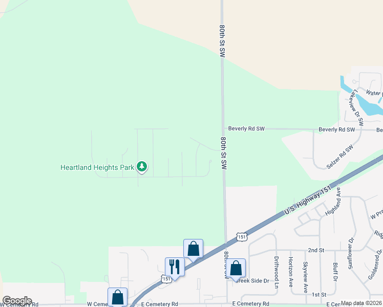 map of restaurants, bars, coffee shops, grocery stores, and more near 1437 Applewood Drive in Fairfax