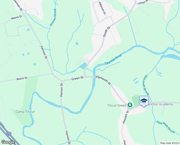 map of restaurants, bars, coffee shops, grocery stores, and more near 31 Green Street in Bridgewater