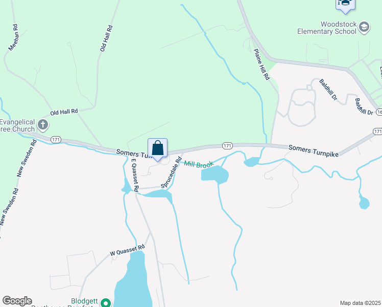 map of restaurants, bars, coffee shops, grocery stores, and more near 444 Connecticut 171 in Woodstock