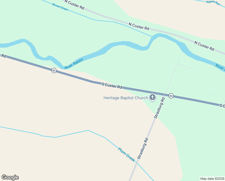 map of restaurants, bars, coffee shops, grocery stores, and more near 5307 South Custer Road in Monroe