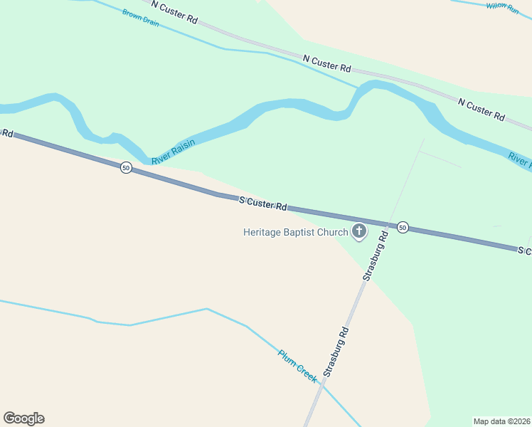 map of restaurants, bars, coffee shops, grocery stores, and more near 5307 South Custer Road in Monroe