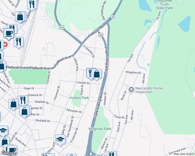 map of restaurants, bars, coffee shops, grocery stores, and more near 97 Hutton Street in Kingston
