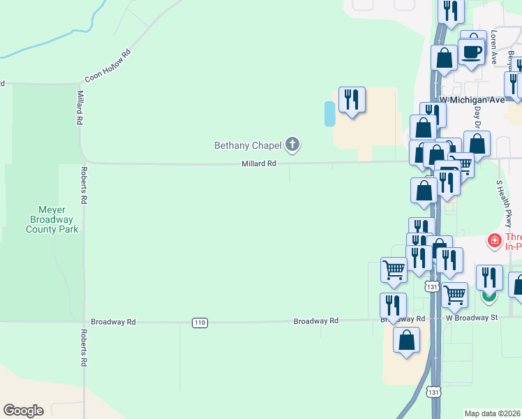 map of restaurants, bars, coffee shops, grocery stores, and more near in Three Rivers