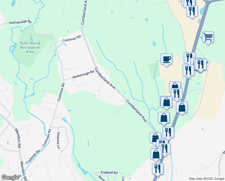 map of restaurants, bars, coffee shops, grocery stores, and more near 49 Delphis A Monast Junior Way in North Attleborough