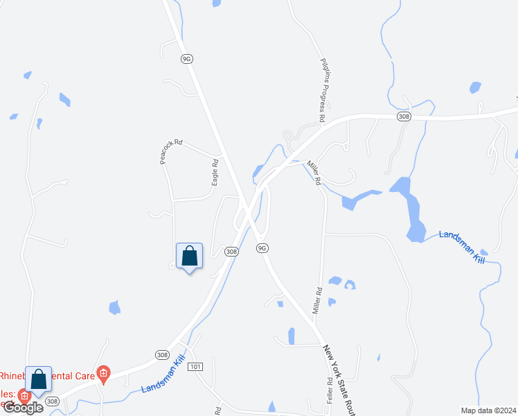 map of restaurants, bars, coffee shops, grocery stores, and more near 400 Route 308 in Rhinebeck