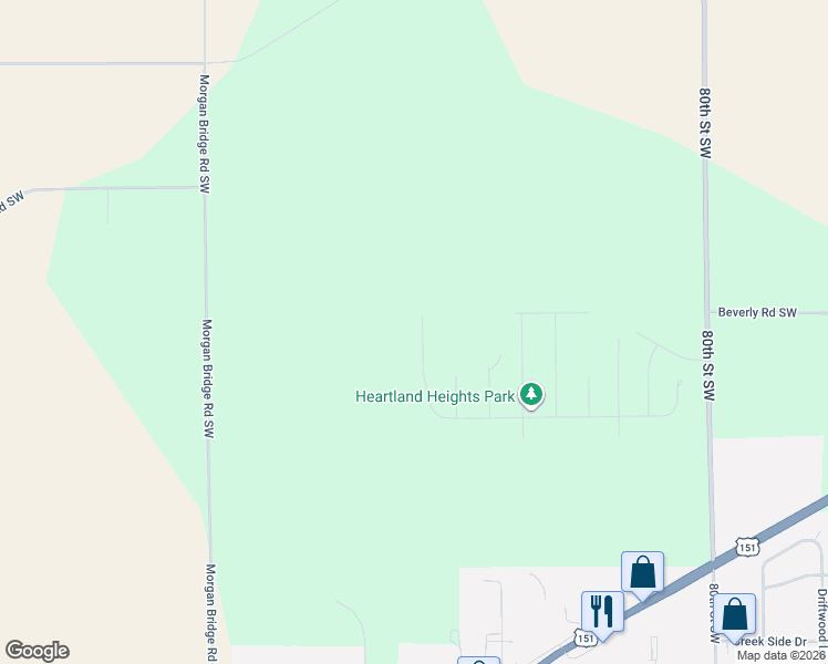 map of restaurants, bars, coffee shops, grocery stores, and more near 1601 Heartland Street in Fairfax