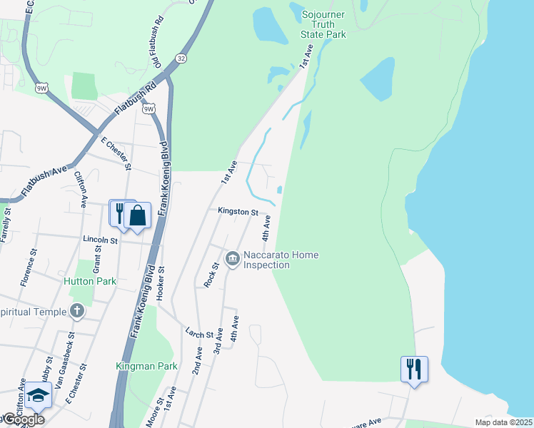 map of restaurants, bars, coffee shops, grocery stores, and more near 3 Kingston Street in Kingston