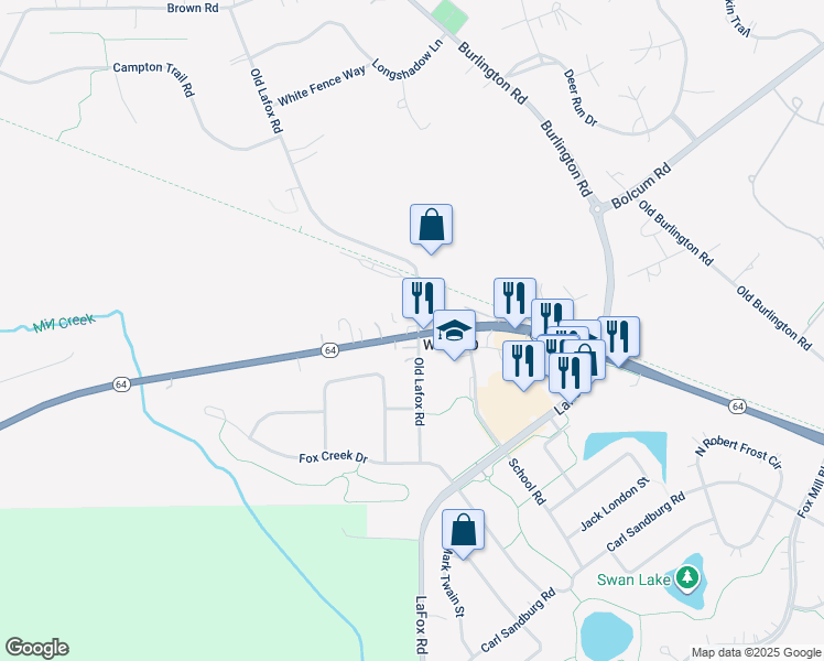 map of restaurants, bars, coffee shops, grocery stores, and more near in Campton Hills