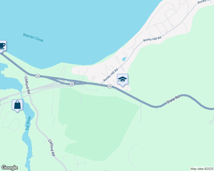 map of restaurants, bars, coffee shops, grocery stores, and more near 12 State Road in Plymouth