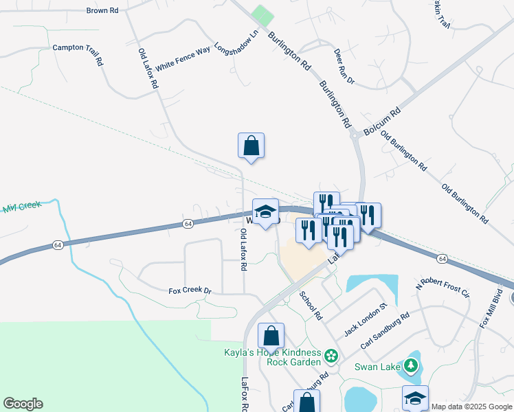 map of restaurants, bars, coffee shops, grocery stores, and more near 40W484 Illinois 64 in Campton Hills