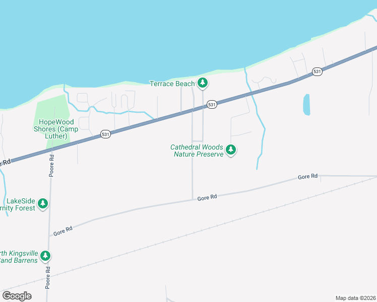 map of restaurants, bars, coffee shops, grocery stores, and more near 7753 Pennsylvania Avenue in Conneaut