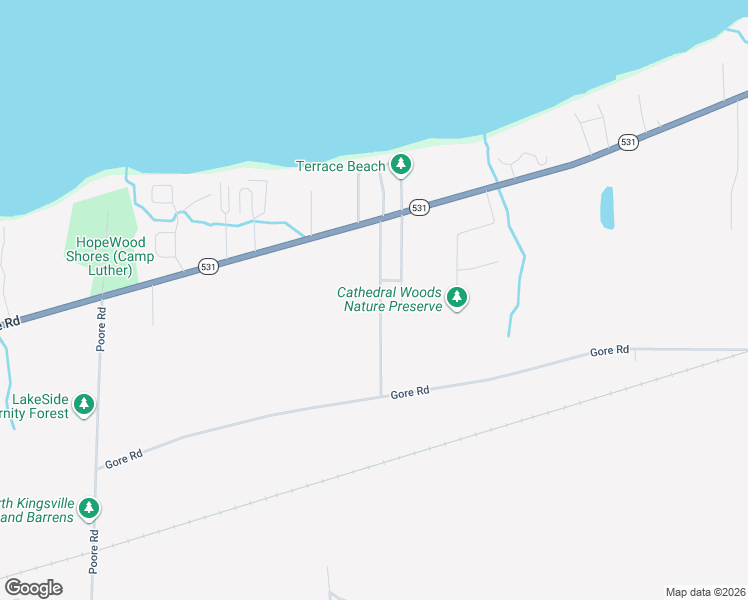 map of restaurants, bars, coffee shops, grocery stores, and more near 7753 Pennsylvania Avenue in Conneaut