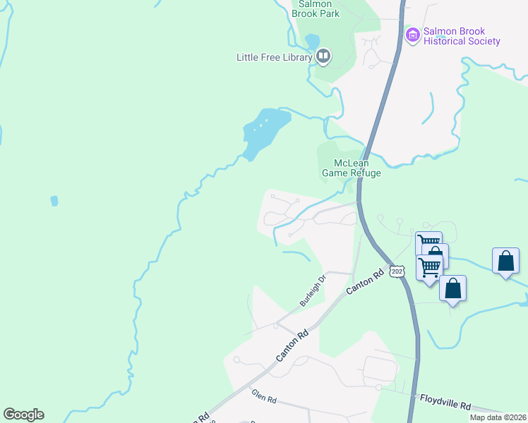 map of restaurants, bars, coffee shops, grocery stores, and more near 18 Chatsworth Road in Granby