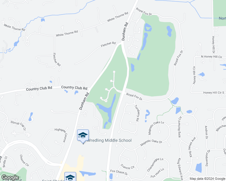 map of restaurants, bars, coffee shops, grocery stores, and more near 2804 Royal Lytham Drive in St. Charles