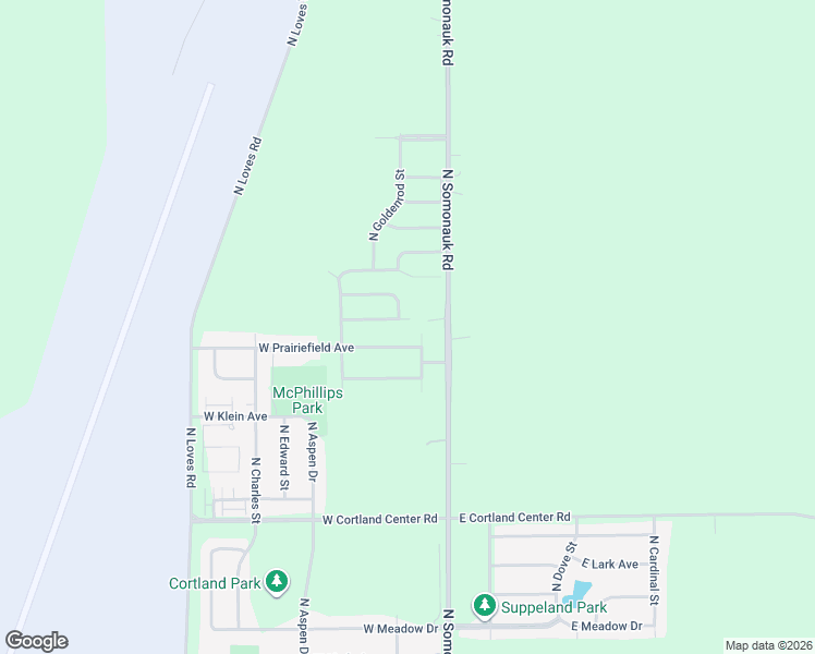 map of restaurants, bars, coffee shops, grocery stores, and more near 39 West Prairiefield Avenue in Cortland