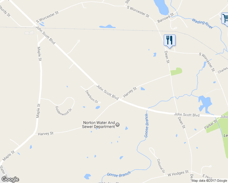 map of restaurants, bars, coffee shops, grocery stores, and more near 169 John Scott Boulevard in Taunton