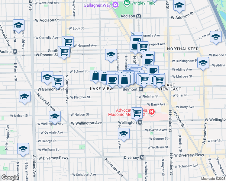 map of restaurants, bars, coffee shops, grocery stores, and more near in Chicago